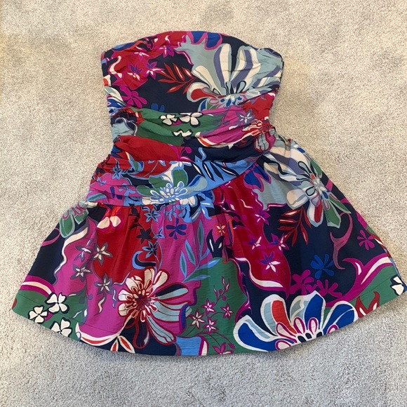 ANTHROPOLOGIE NWT Floral Lace-Up Mini Dress Size 8. - Picture 12 of 15